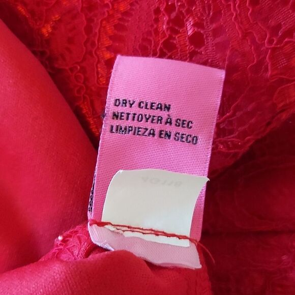 Red Lace Betsey Johnson Sleeveless Sheath Dress Size 4 - Picture 6 of 8